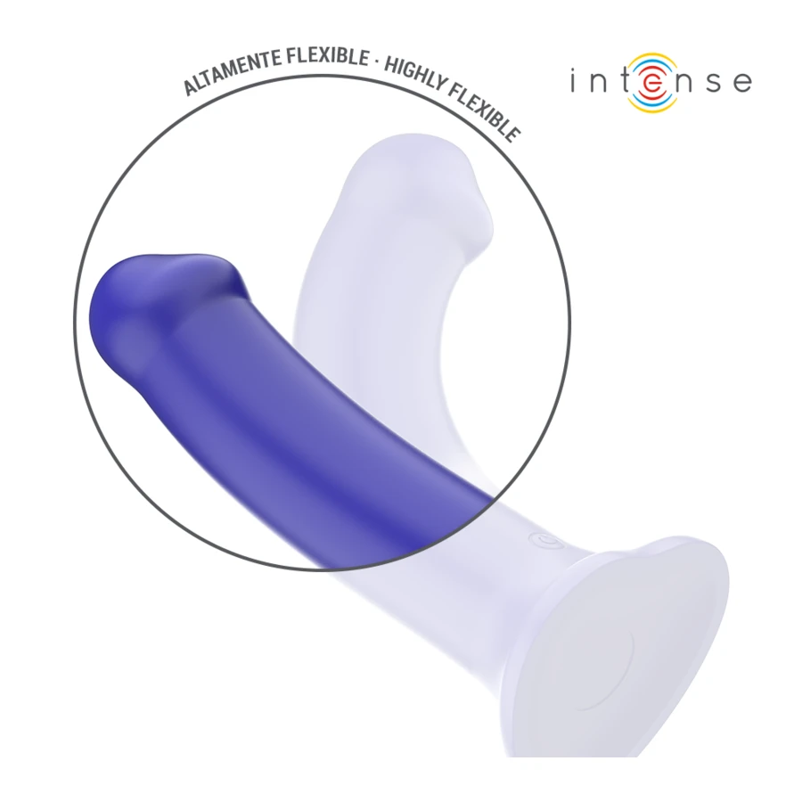INTENSE - VICTORIA VIBRATOR WITH SUCTION CUP 10 VIBRATIONS DARK BLUE REMOTE CONTROL